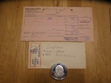 FEHLPRÄGUNG ! Alte Silbermedaille "Ludwig Erhard 1896(97)-1977".  UNZ ! SELTEN !