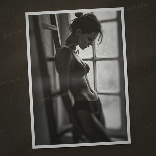 Vintage fotoabzug sinnliche - sw,