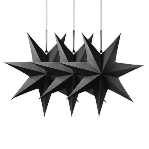 Faltsterne schwarz matt - 3, 25