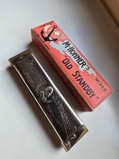 M. Hohner Old Standby Vintage Mundharmonika Bb wie Neu Blues Harp