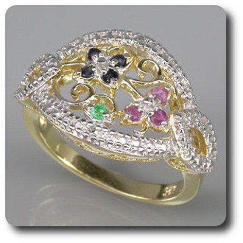 Edelstein ring rubine smaragd - edelstein,