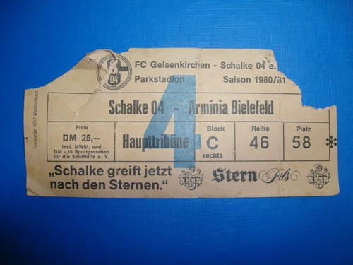 Ticket schalke 04 - 80/81,