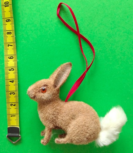 Hase beflockt dekofigur - beflockt,,