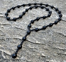 Perlenkette schwarz onyx - schwarz, y