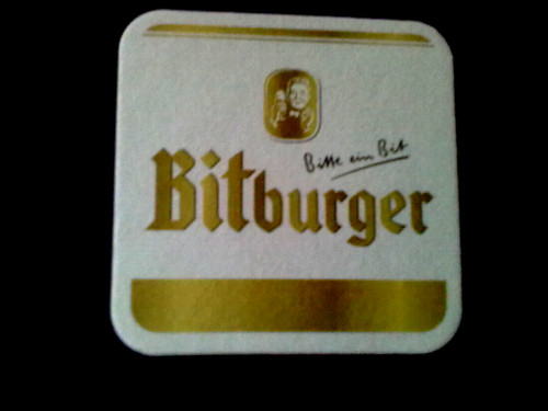 Bierdeckel bitburger viereckig - bierdeckel,