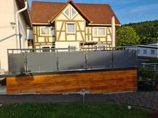 Balkongeländer mit 8,38mm VSG-Glas Anthrazit Treppe Terrasse Edelstahl Bausatz