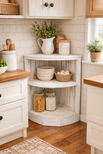 Country eckschrank aus - eckschrank,