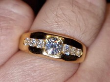 Moissanit Ring ca. 1,482 ct., Gelbgold Vermeil, Gr. 21