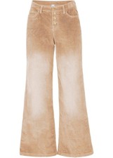 Weite Stretch-Cordhose mit Knopfleiste Gr. 50 Beige Damen-Hose Pants Neu*