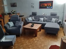 Polster- Sitzgarnitur, Sofas, L-Form, Sessel, Canape grau