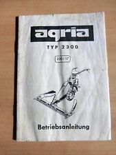 Agria Balken Motor Mäher Typ 2300 mit Hirth 84 M3 Betriebsanleitung Ausgabe 1974