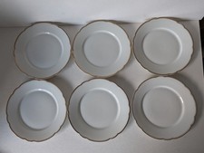 6 Frühstücksteller mit Goldrand K&R Krautheim Selb Bavaria