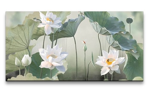 120x60cm leinwandbild lotus - 120x60cm,