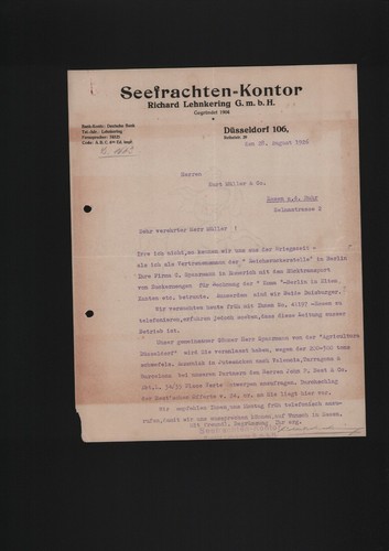 Düsseldorf brief 1926 - dÜsseldorf,,