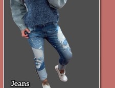 S Jeans Hose mit GLITZER Skull