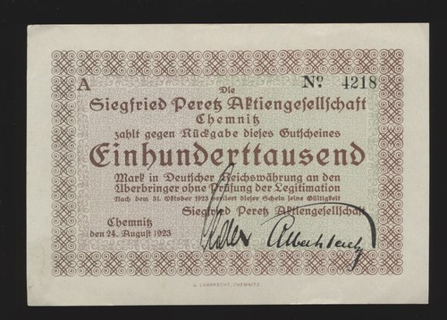 Chemnitz 100 000 mark 1923 - chemnitz,