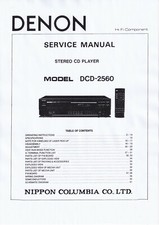 Service Manual-Anleitung für Denon DCD-2560 