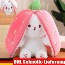 Hase Plüschtier Verstecken Plush Hasen Erdbeeren Osterhase Geschenk für Kinder