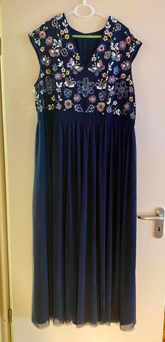 Abendkleid chiffon dunkelblau - abendkleid, chiffon,