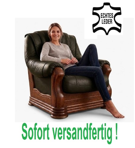 Tannengrün echtleder sessel - echtleder,