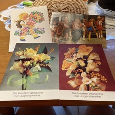 DDR (N)Ostalgie 4x Glückwunsch-Postkarte  „Schulanfang“ + „Jugendweihe“