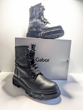 Damen Chunky Schnürboots  GABOR GR. 38  schwarz neuwertig, warmes Flauschfutter 