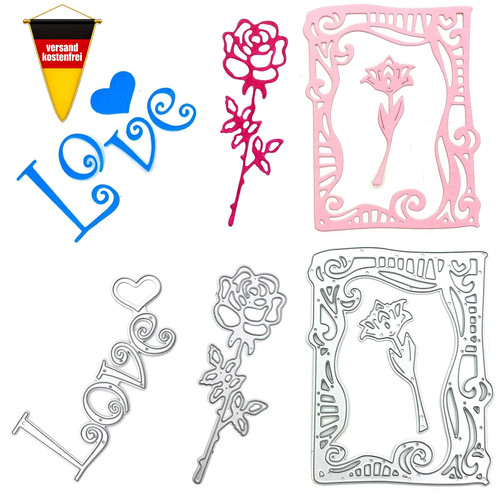 Stanzformen blumenrahmen love - blumenrahmen,