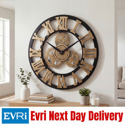 Große zahnrad wanduhr 60cm - große,