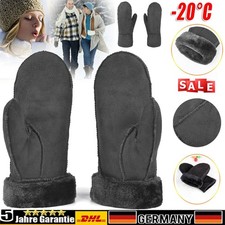 Thermo Winter Handschuhe Damen Herren Warme Fahrrad Fausthandschuhe Schwarz