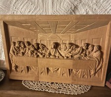 3D Abendmahl Holzrelief Relief
