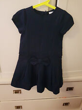 Jacadi Kleid Mädchen 116 6 Jahre dunkelblau mit 3D Schleife