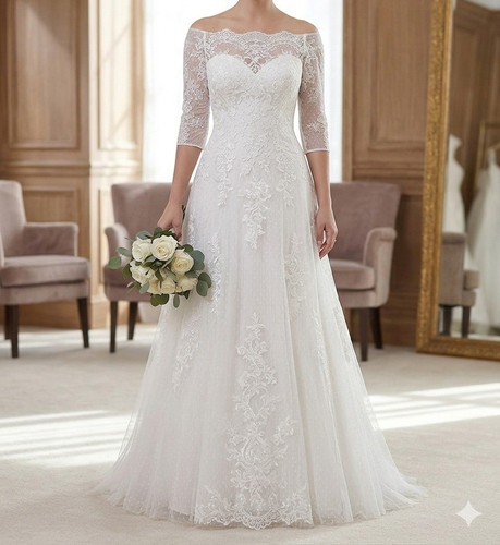 Brautkleid schulterfrei tüll - brautkleid,