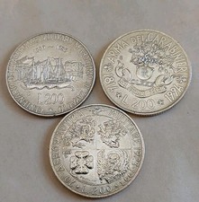 3 Münzen 200 Italienische Lire Von 1989-1994 REPVBBLICA ITALIANNA 