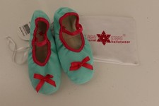 Mädchen Ballett-Schuhe "Laura" Ledersohle, Türkis / Pink Gr:34