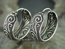 1 Paar Ohrringe CREOLEN 925er Silber TRIBAL Ohrschmuck Keltisch Tattoo Style