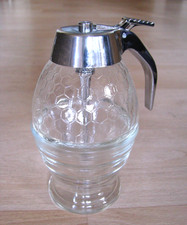 HONIGSTAR Sirup-/Honig-Spender Honigtopf Honigbirne Dosierer-Spender +Stand-Glas