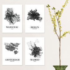 JUNIWORDS Poster "Stadt nach Wahl" City Städte Skyline 21 x 30 cm Weiß Design A