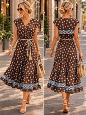 Ladies polka dot design dress - polka,