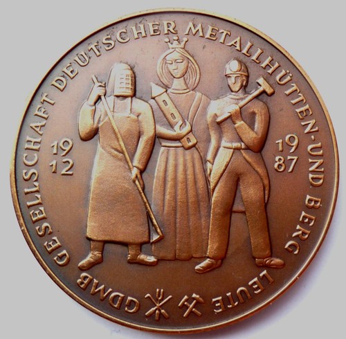 Bergbau bronze medaille 1987 - medaille,
