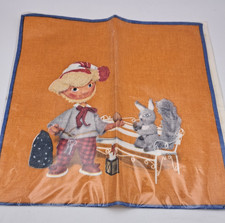 Vintage Sandmännchen Sandmann Kindertaschentuch Stoff 28cm Neu & OVP -selten-