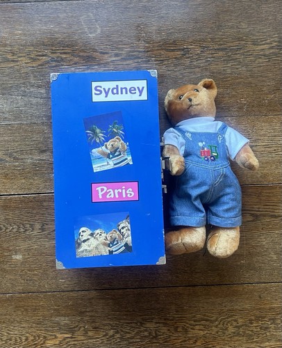 Vintage reise teddybär - vintage,