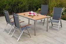 MX Gartenmöbel Ferrara Set 5 tlg. Edelstahl Terrassenmöbel Balkonmöbel Tisch