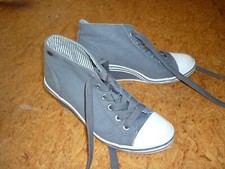 Graceland Keil Sneaker grau weiß Gr.36 cm Chucks 