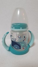 NUK Trinklernflasche Learner Cup First Choice mit Silikon Trinktülle türkis Wal