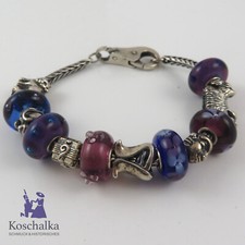 Seltenes TROLLBEADS Designer Armband, 13 Teilig aus 925er Silber Dänemark(E4429)