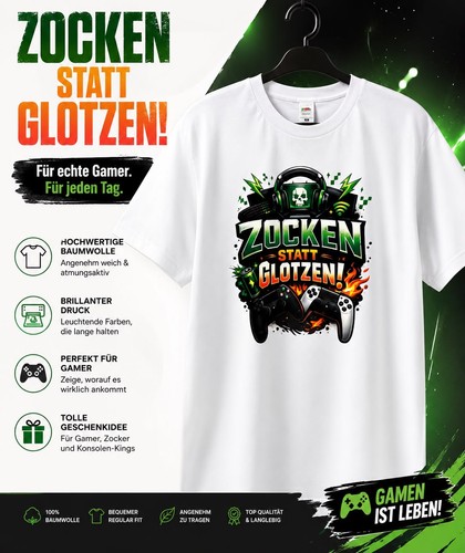 Lustiges shirt zocken statt - lustiges,
