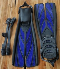 Atomic Aquatics Splittfin Geräteflossen Gr. L, blau,  Tauchflossen Springstraps