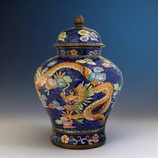 Cloisonné Vase Bronze Drache