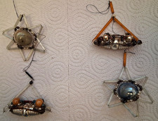 Alter Christbaumschmuck, 4 Teile Gablonzer,