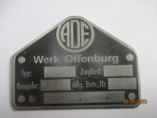 Typenschild Schild ADE AHK